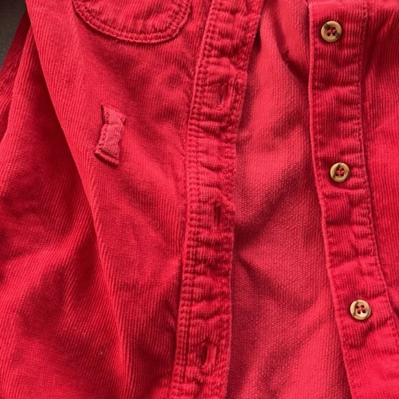 Zara baby red corduroy button down top 9-12M - Picture 3 of 4